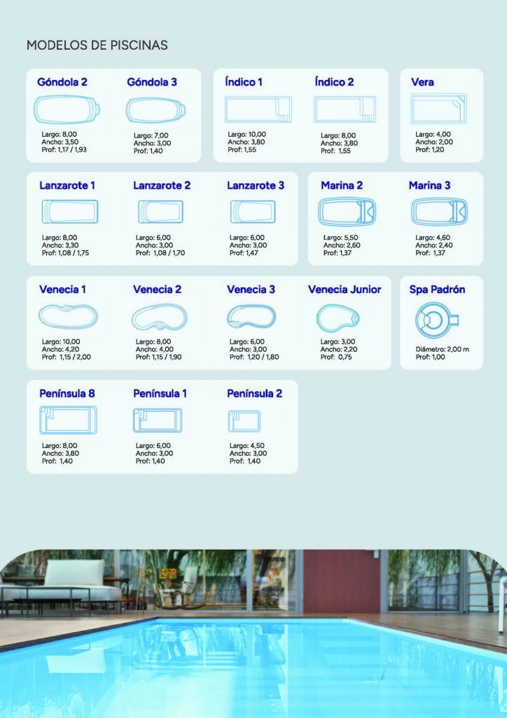 Modelos de piscinas de fibra Coinpol 2